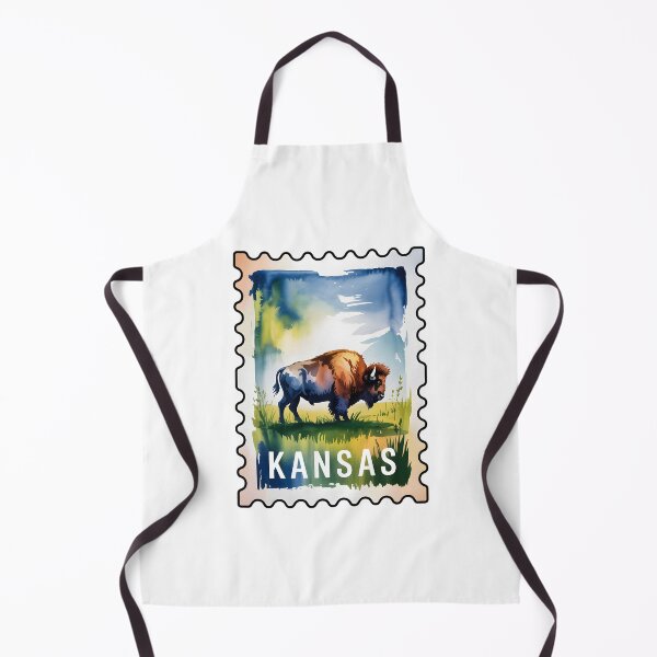 Item preview, Kansas Stamp – Prairie Bison Watercolor Art designed and sold by JessArty ⭐⭐⭐⭐⭐.