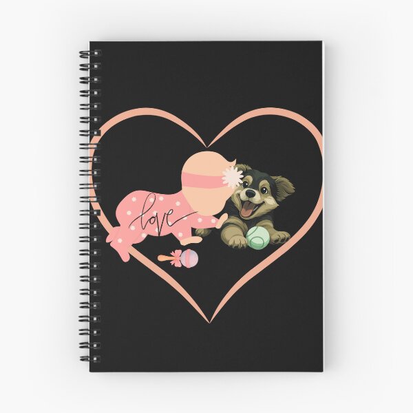 Aperçu de l'œuvre Bébé adorable jouant avec un chiot - cadeau pour enfants créée et vendue par Lovelalaland.