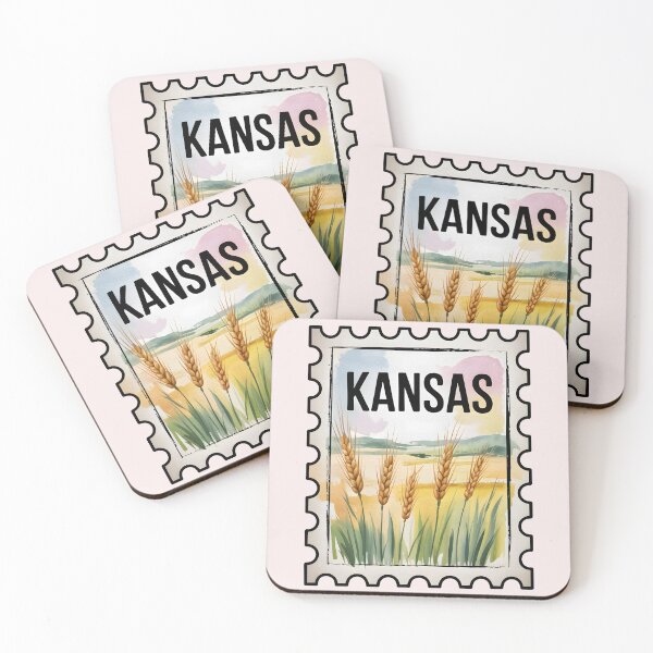 Item preview, Kansas Stamp – Rustic Wheat Watercolor Fields designed and sold by JessArty ⭐⭐⭐⭐⭐.