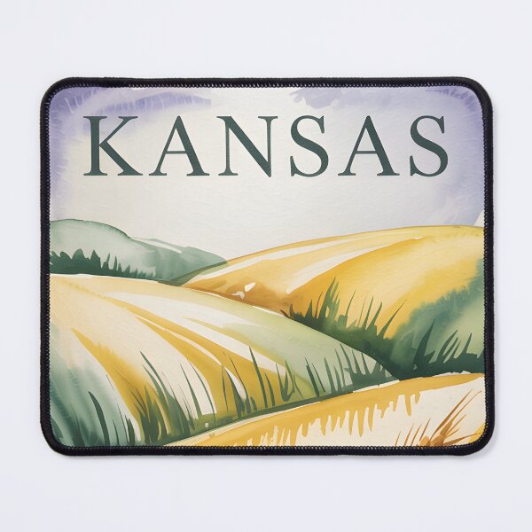 Item preview, Kansas Stamp – Watercolor Wheat Hills Prairie designed and sold by JessArty ⭐⭐⭐⭐⭐.