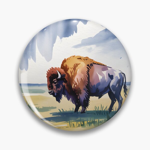Item preview, Kansas Stamp – Great Plains Bison Watercolor designed and sold by JessArty ⭐⭐⭐⭐⭐.