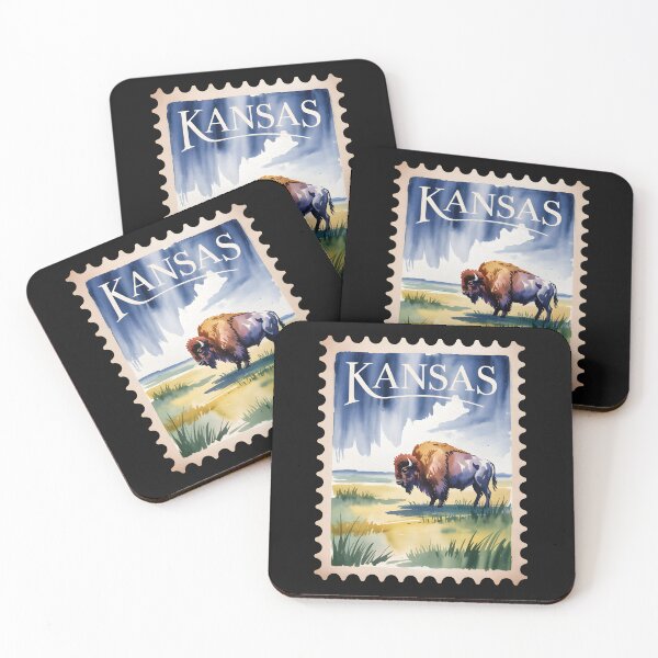 Item preview, Kansas Stamp – Great Plains Bison Watercolor designed and sold by JessArty ⭐⭐⭐⭐⭐.