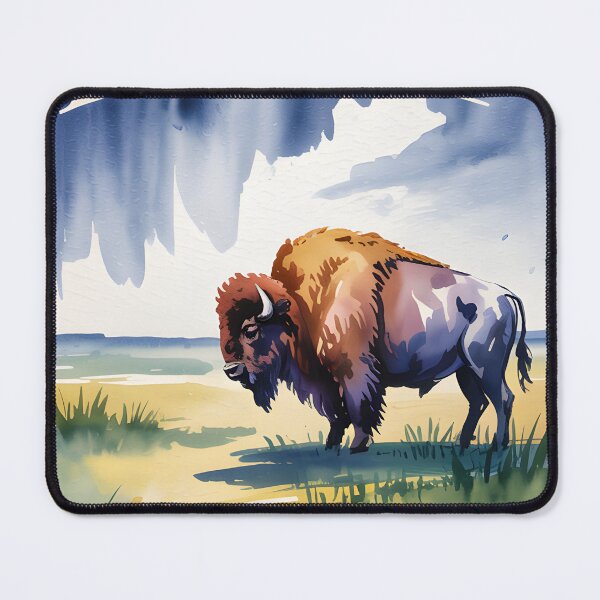 Item preview, Kansas Stamp – Great Plains Bison Watercolor designed and sold by JessArty ⭐⭐⭐⭐⭐.