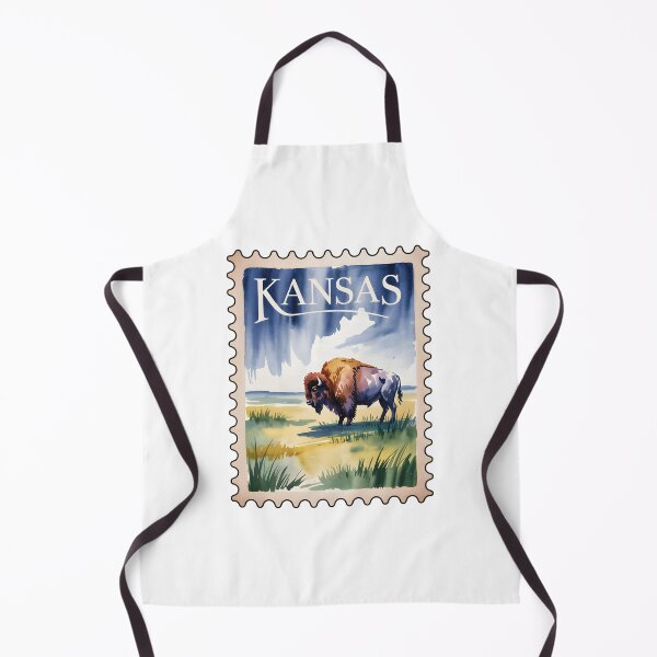Item preview, Kansas Stamp – Great Plains Bison Watercolor designed and sold by JessArty ⭐⭐⭐⭐⭐.