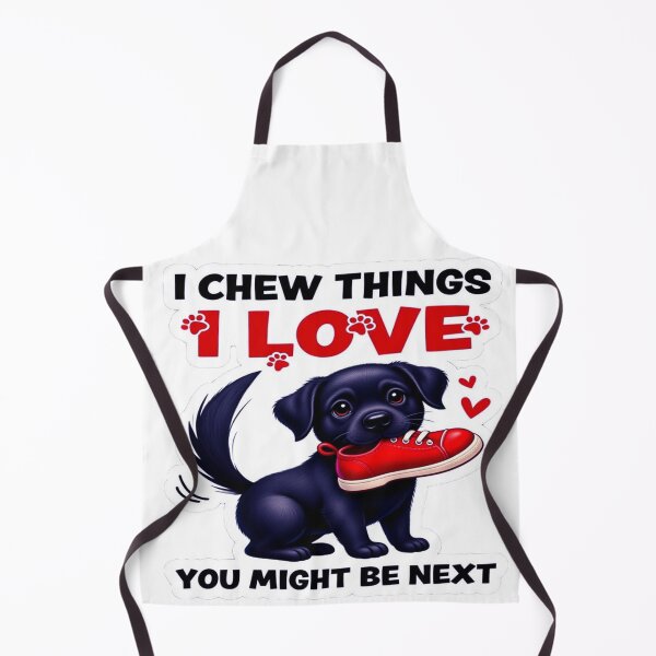 Item preview, Adorable Black Puppy Chewing Shoe Funny Dog Lover Sticker Design in Realistic Style designed and sold by ARTCREATESHOP.