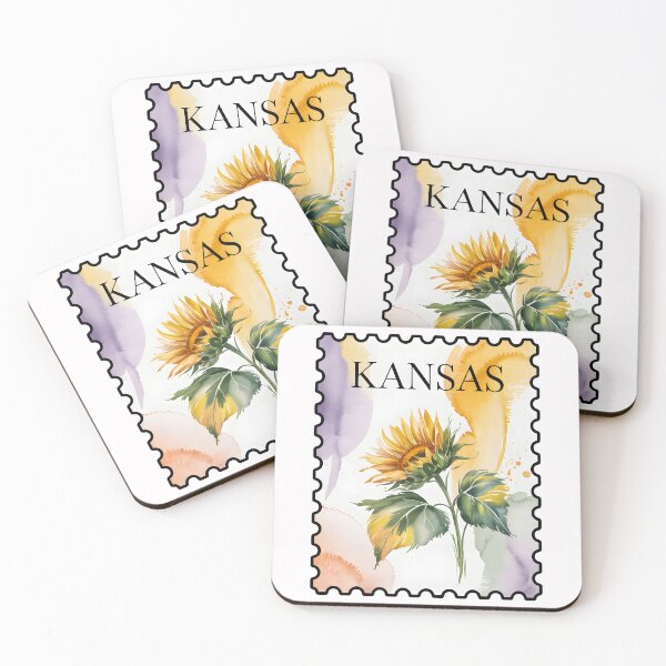 Item preview, Kansas Stamp – Sunflower Watercolor designed and sold by JessArty ⭐⭐⭐⭐⭐.