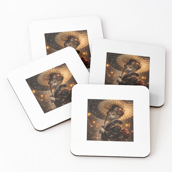 Item preview, Ethereal Geisha Cat – Feline Grace & Silent Elegance designed and sold by LovelyCatGalaxy.