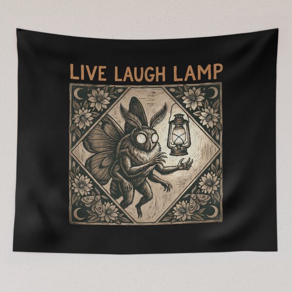 Item preview, Live Laugh Lamp Mothman – Funny Cryptid Parody designed and sold by Mason-Pride.