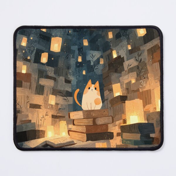 Artikelvorschau, Cozy Library Cat – Magical Reading Cat Art for Book & Cat Lovers | Cat Lover | Book Lover | Gift idea entworfen und verkauft von VieUnique.