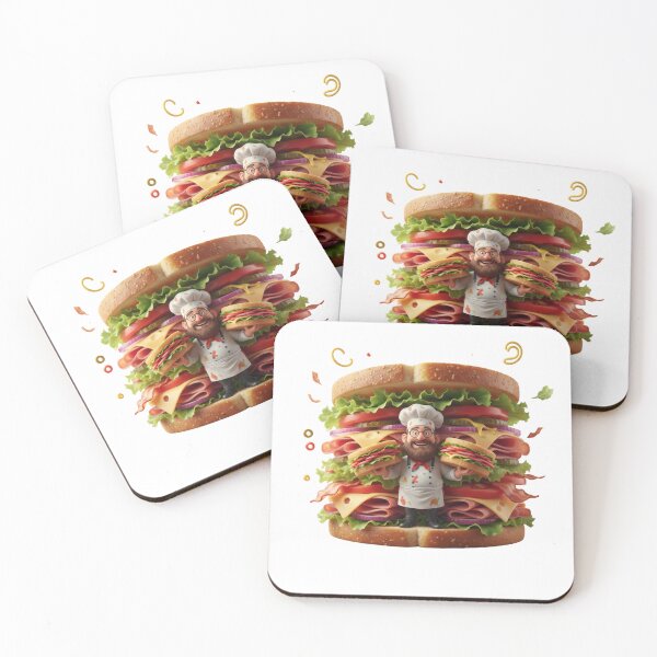 Item preview, Giant Sandwich Chef: Cute Foodie Sticker & Funny Cooking Kitchen T-Shirt designed and sold by MonaRose_Art.