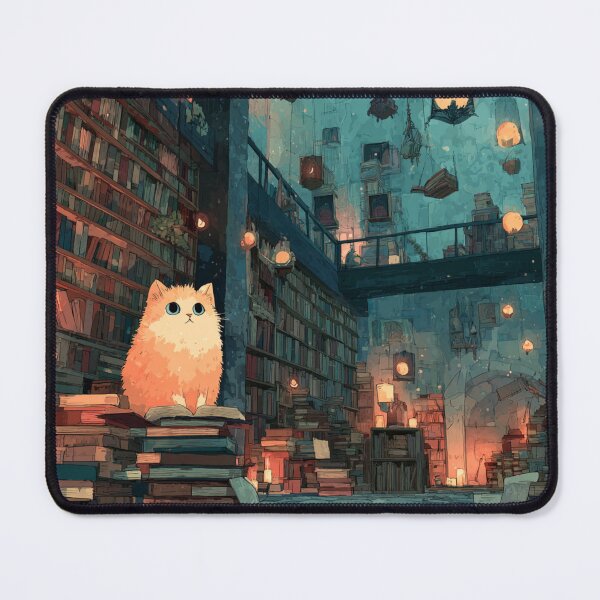 Artikelvorschau, Cozy Library Cat – Magical Reading Cat Art for Book & Cat Lovers | Cat Lover | Book Lover | Gift idea entworfen und verkauft von VieUnique.