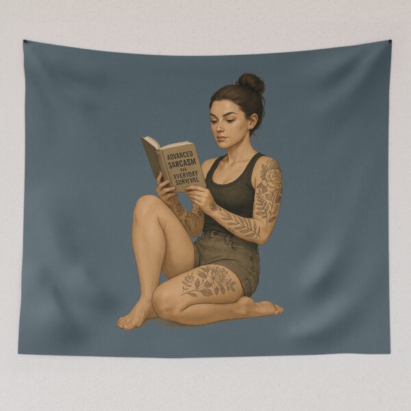 Item preview, Sarcastic Witchy Girl Moon Tattoo Attitude Illustration designed and sold by I AM BRO.