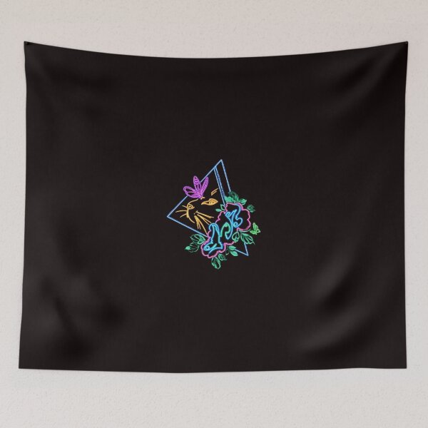 Item preview, Neon Cat Butterfly Floral Design designed and sold by Color for Balance .