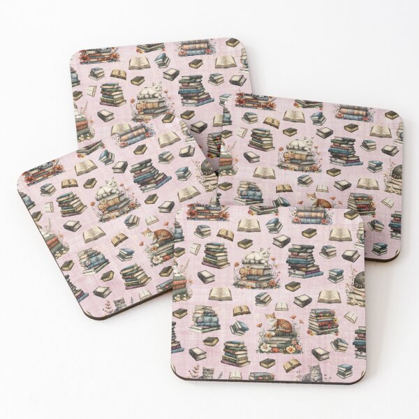 Item preview, Cats & Books on Dusty Pink designed and sold by KSimpson838.