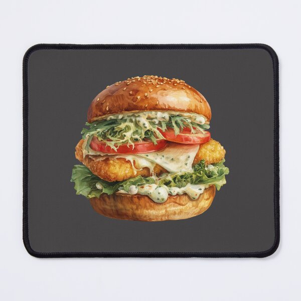 Item preview, Crispy Fried Fish Burger  designed and sold by Bluepineart.