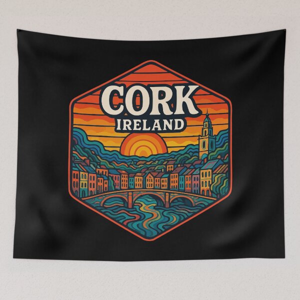 Item preview, Cork Ireland Retro Trippy Art Travel designed and sold by TomFrontierArt.