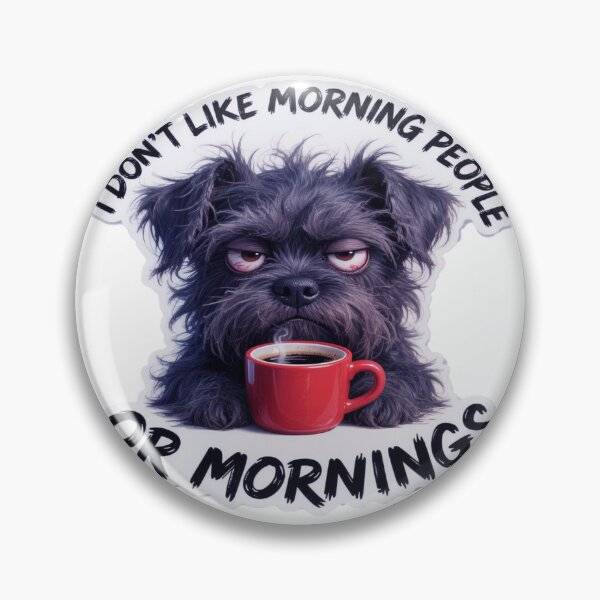Artikelvorschau, Realistischer Grumpy-Dog-Kaffeeaufkleber: Ich mag keine Morgen und keine Morgenmenschen entworfen und verkauft von ARTCREATESHOP.