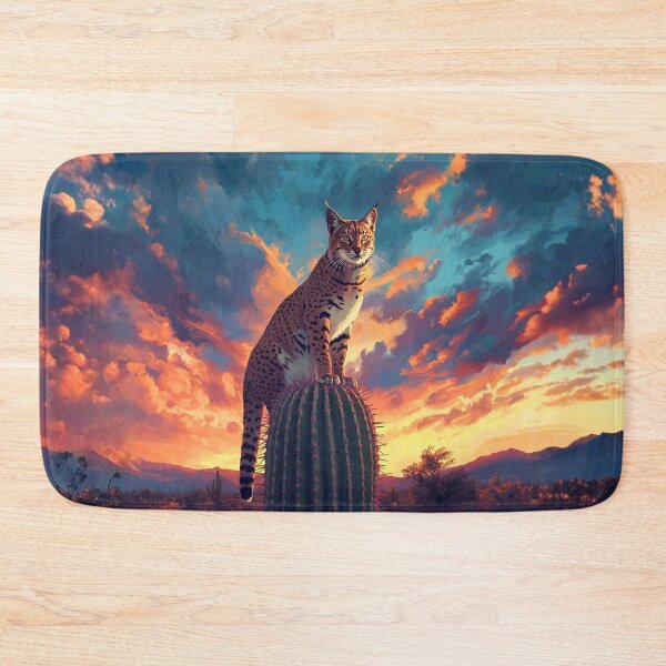 Item preview, Bobcat with wonderland and sunrises  designed and sold by Modern-Tropical.