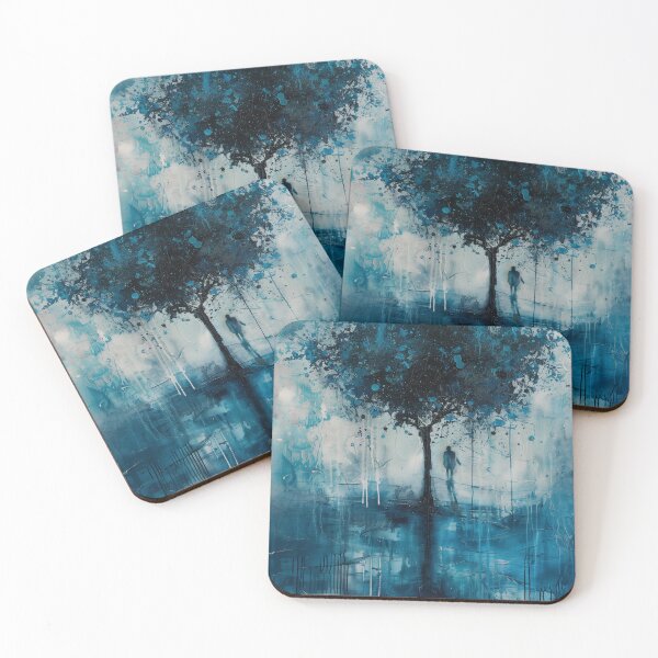 Item preview, Abstract Blue Tree Silhouette Emotional Minimalist Art designed and sold by ArgentoArt.