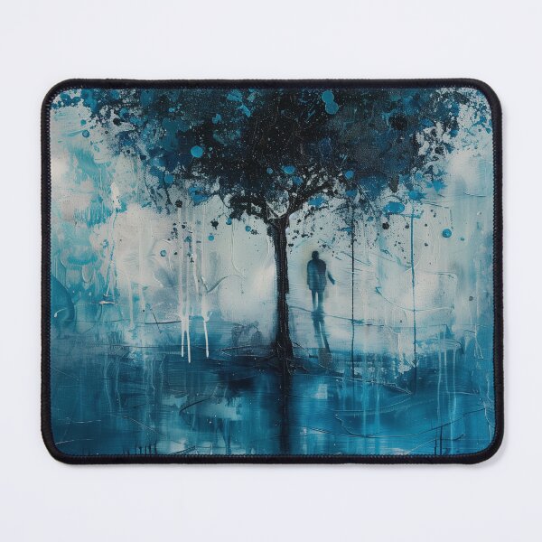 Item preview, Abstract Blue Tree Silhouette Emotional Minimalist Art designed and sold by ArgentoArt.