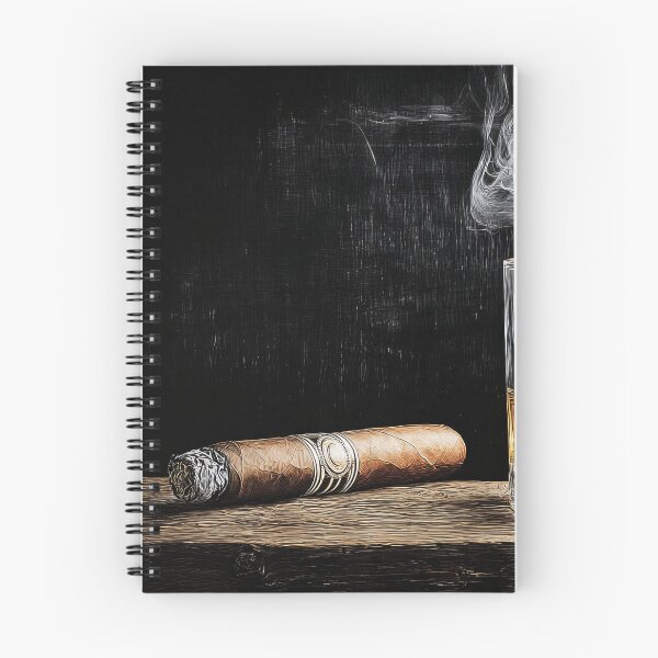 Item preview, Raise a Glass of Whiskey and Watch Smoke Curl from a Lit Cigar Abstract Digital AI Art designed and sold by OlfactoART Studio.