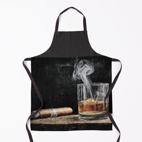 Item preview, Raise a Glass of Whiskey and Watch Smoke Curl from a Lit Cigar Abstract Digital AI Art designed and sold by OlfactoART Studio.