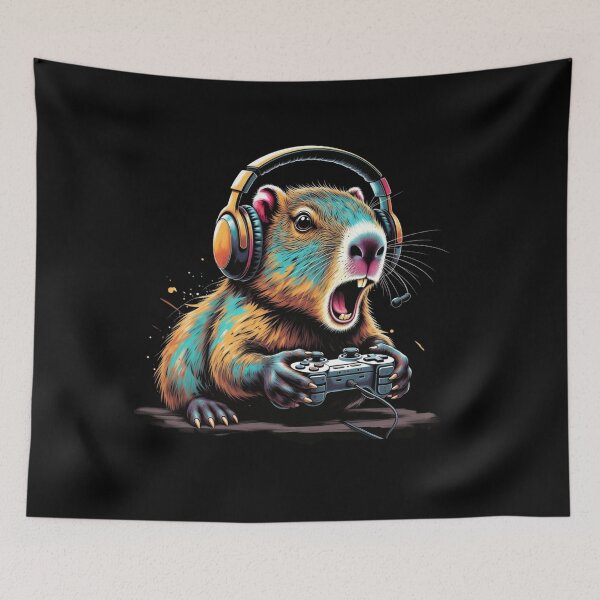 Item preview, Chill Gamer Capybara With Controller designed and sold by GrumpySableye.