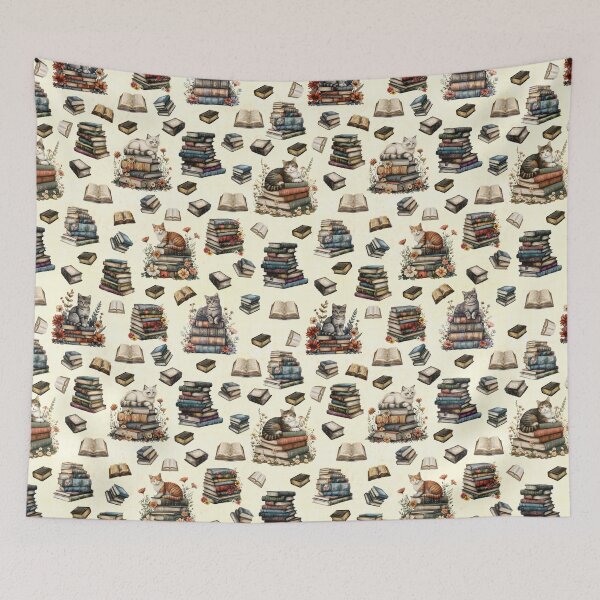 Item preview, Cats & Books on Light Yellow designed and sold by KSimpson838.