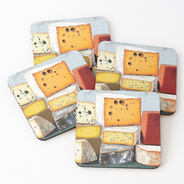 Item preview, A Rustic Tower of Cheeses Showcasing Texture, Color and Artful Culinary Display designed and sold by OlfactoART Studio.