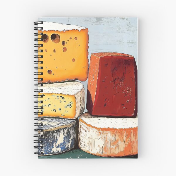 Item preview, A Rustic Tower of Cheeses Showcasing Texture, Color and Artful Culinary Display designed and sold by OlfactoART Studio.