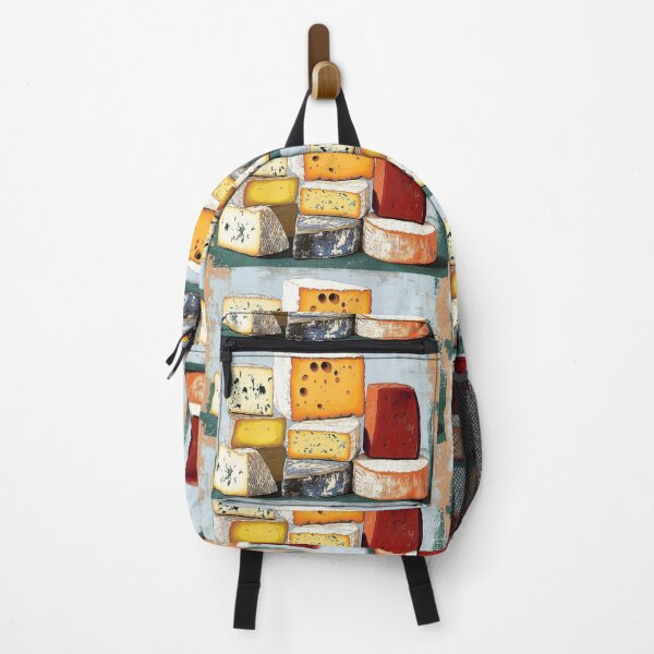 Item preview, A Rustic Tower of Cheeses Showcasing Texture, Color and Artful Culinary Display designed and sold by OlfactoART Studio.
