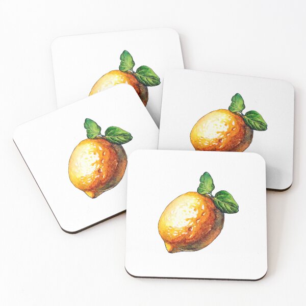 Item preview, Fresh Lemon with leaves - Watercolor artwork designed and sold by AquarellChill.
