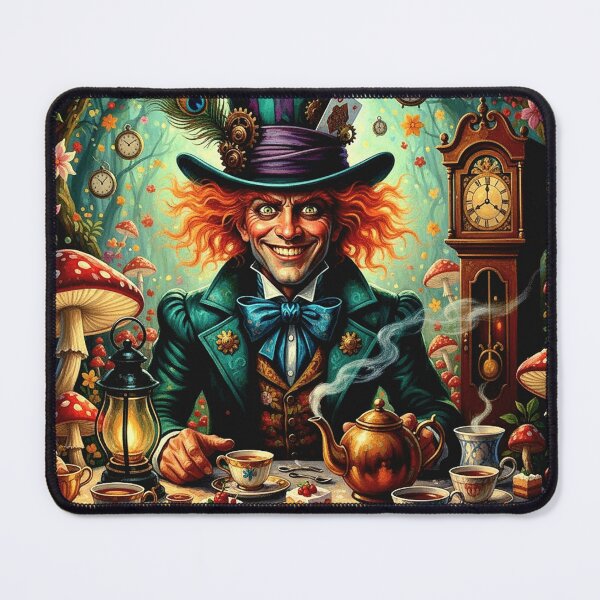 Item preview, Mad Hatter Tea Party Wonderland Art Print - High Detail Pop Surrealism Gothic Fantasy Painting designed and sold by Art's Diner.