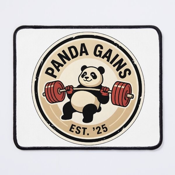 Item preview, Panda Gains Est. '25 - Vintage Gym Badge Tee designed and sold by jaysapsales.