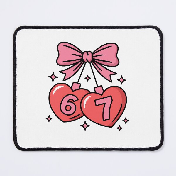 Item preview, Funny '6 7' Valentine T-shirt, Viral Internet Joke, Heart Bow designed and sold by ahmed2751989.