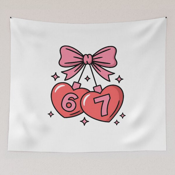 Item preview, Funny '6 7' Valentine T-shirt, Viral Internet Joke, Heart Bow  designed and sold by ahmed2751989.