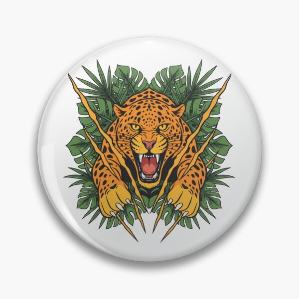 Aperçu de l'œuvre Léopard Rugissant / Jungle (T-Shirt Graphic) créée et vendue par Urban Line.