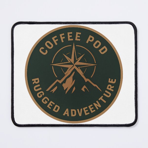 Item preview, Coffee Pod Rugged Adventure Vintage Badge Design designed and sold by DesignRush786.