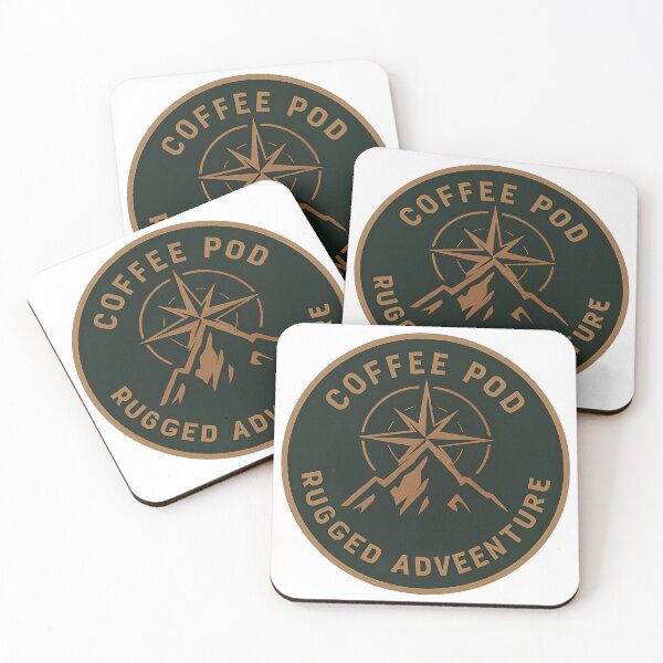 Item preview, Coffee Pod Rugged Adventure Vintage Badge Design designed and sold by DesignRush786.