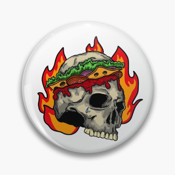 Item preview, Skull Sandwich Fire Spicy Funny Hot Food designed and sold by Oniyasha.