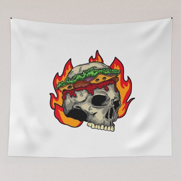 Item preview, Skull Sandwich Fire Spicy Funny Hot Food designed and sold by Oniyasha.