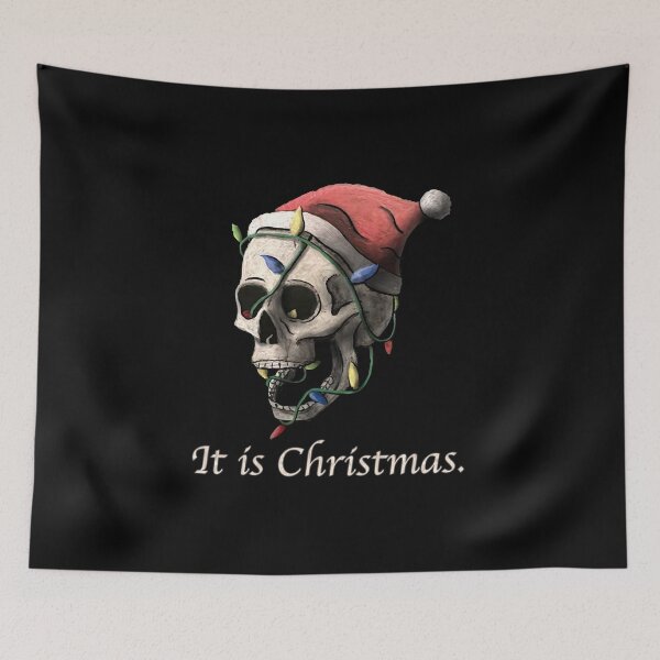 Item preview, It is Christmas Festive Holiday Skeleton Skull designed and sold by tenderchomps.