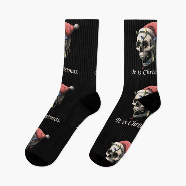 Item preview, It is Christmas Festive Holiday Skeleton Skull designed and sold by tenderchomps.