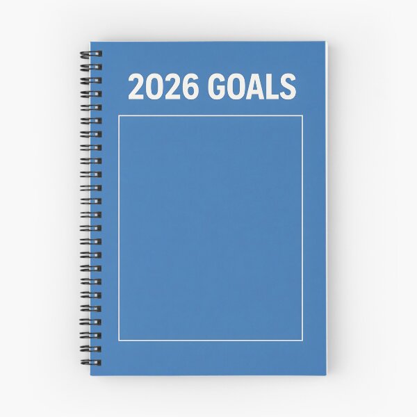 Item preview, 2026 Goals – Bright Blue and White Framed Planner Sheet designed and sold by EmeraldeaDesign.