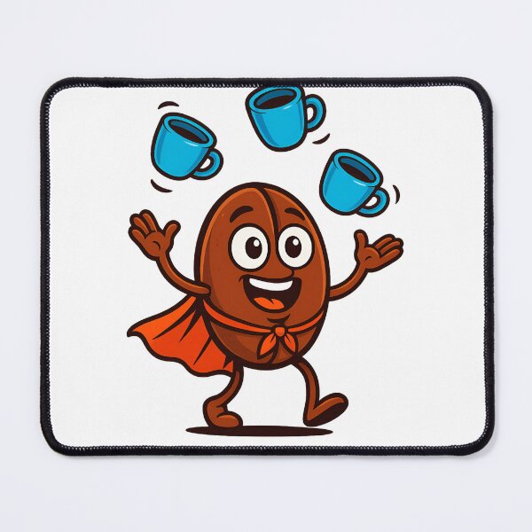 Item preview, Cute Coffee Bean Superhero Cartoon Character Design designed and sold by DesignRush786.