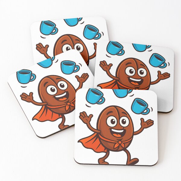 Item preview, Cute Coffee Bean Superhero Cartoon Character Design designed and sold by DesignRush786.