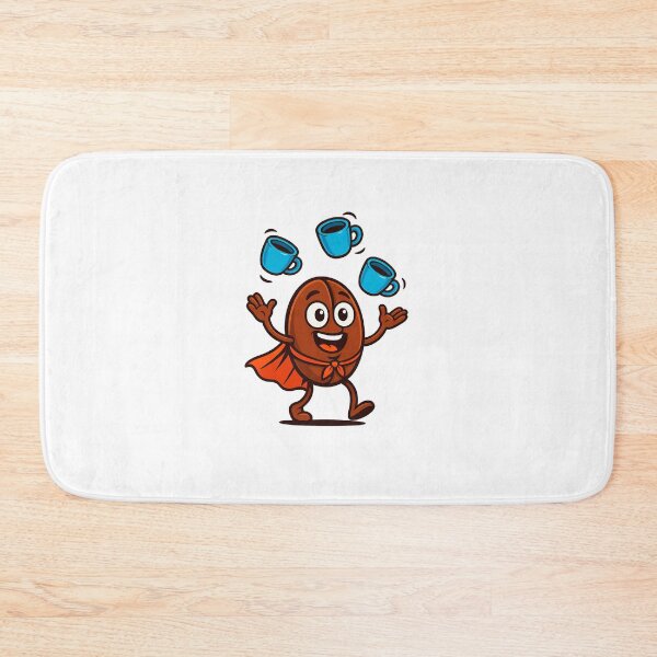 Item preview, Cute Coffee Bean Superhero Cartoon Character Design designed and sold by DesignRush786.