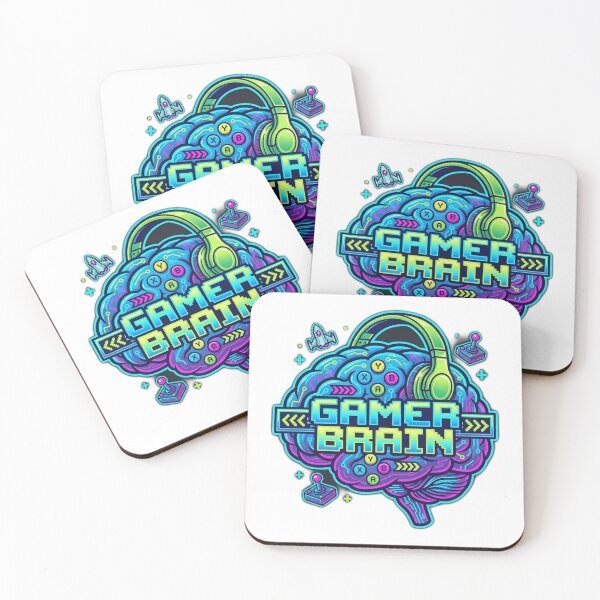 Item preview, Gamer Brain Neon – Cyber Gaming Headset Illustration designed and sold by BabyHippoInc.