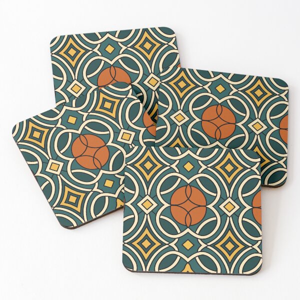 Item preview, Interwoven Geometric Harmony In Vintage Art Deco designed and sold by ArtComixHaven.