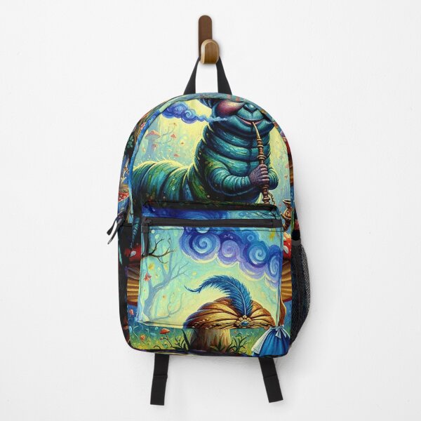 Item preview, Caterpillar on Mushroom Smoking Hookah Art Print - High Detail Pop Surrealism Alice in Wonderland Painting designed and sold by Art's Diner.